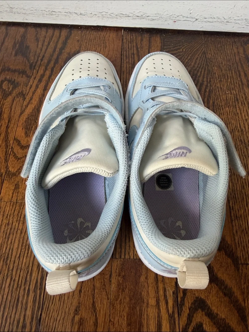 Nike Kids Light Blue and Cream Low-Top Sneakers